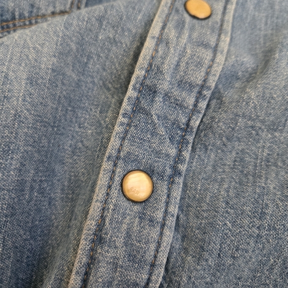 G-star Men's Denim Button Up Shirt Pearl Snap Blue Style# 3301 Slim M - Picture 7 of 12